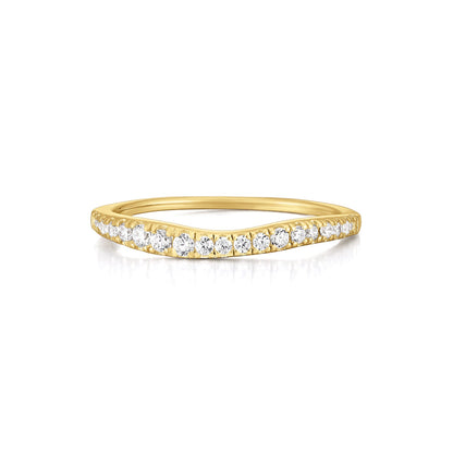 Stackable Pave 14k Gold Ring Band - TPAIGE Jewelry