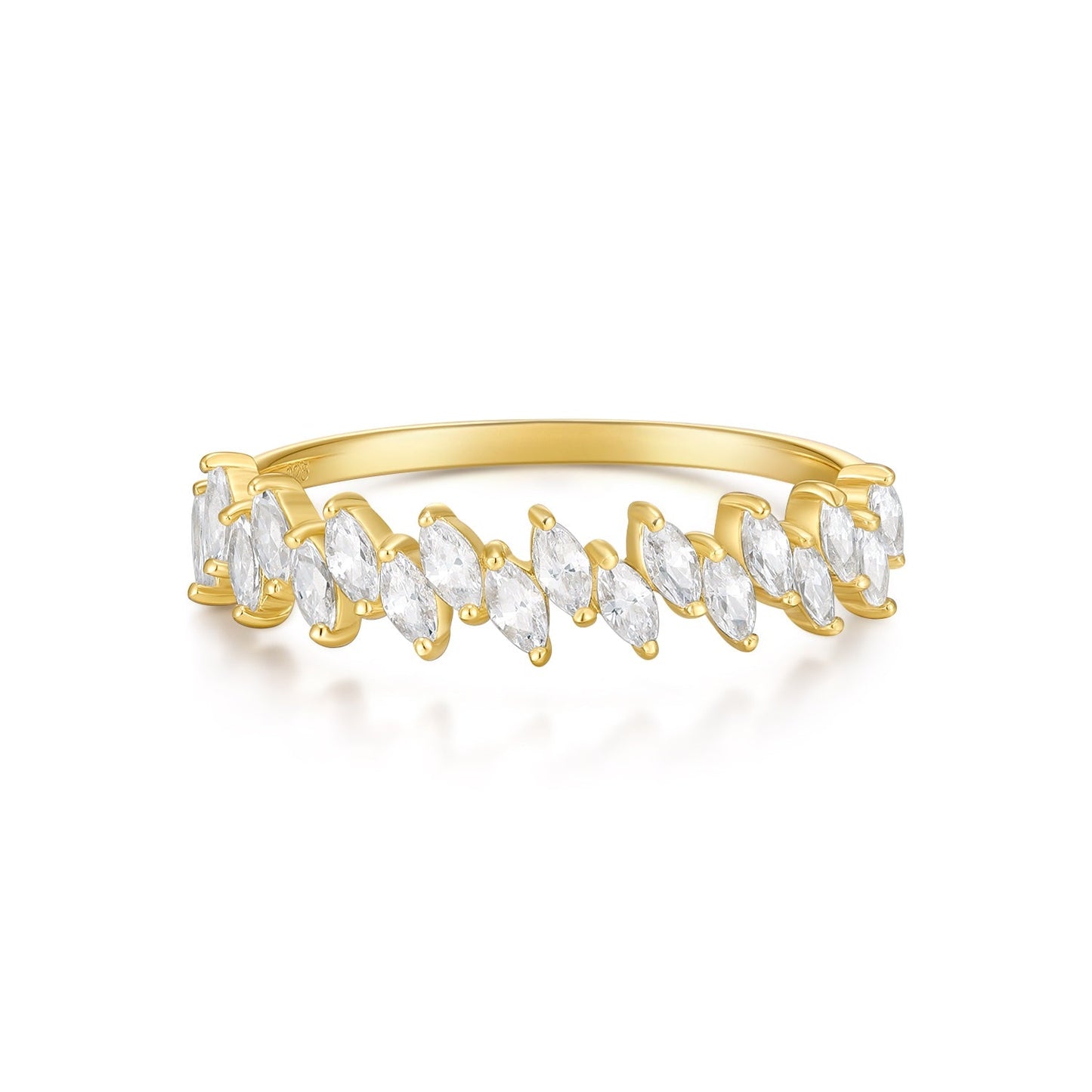 Staggered Marquise 14k Gold Ring - TPAIGE Jewelry