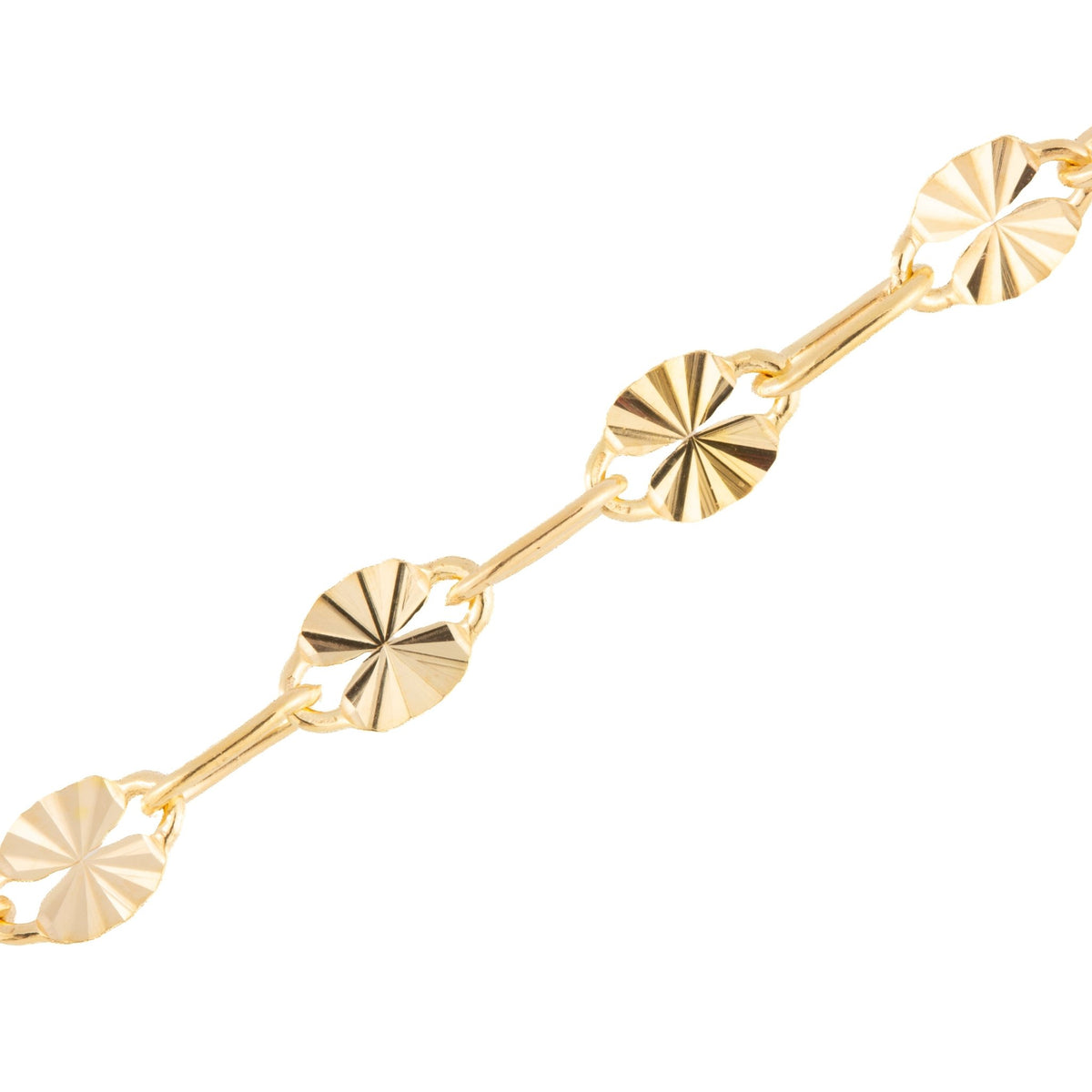 "Sunflower" Gold Filled Textured Oval to PaperClip Chain - TPAIGE Jewelry