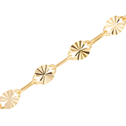 "Sunflower" Gold Filled Textured Oval to PaperClip Chain - TPAIGE Jewelry