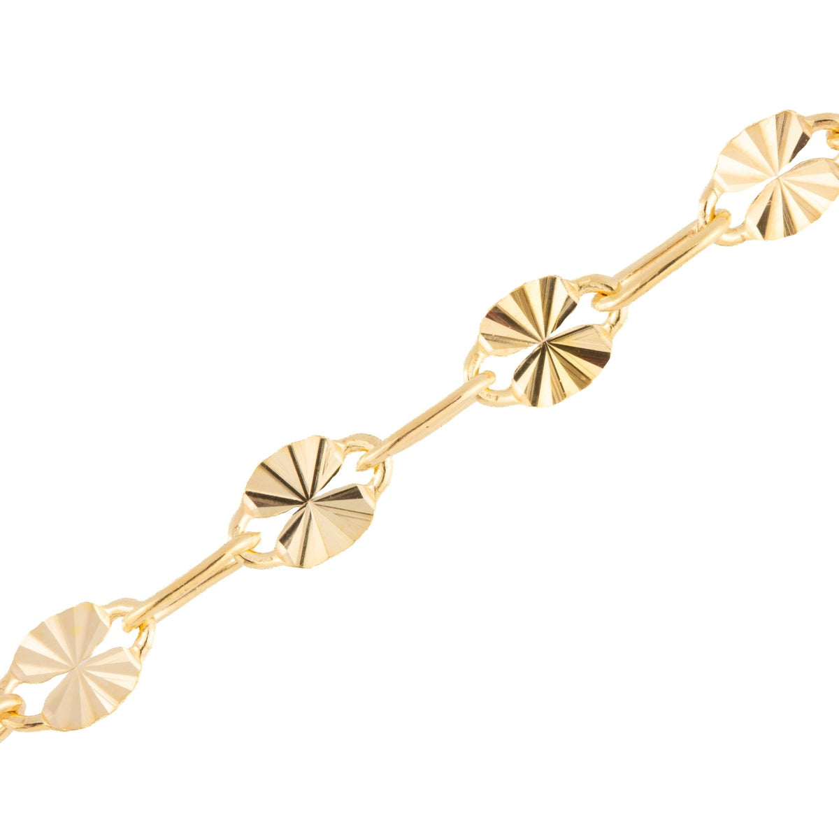 "Sunflower" Gold Filled Textured Oval to PaperClip Chain - TPAIGE Jewelry