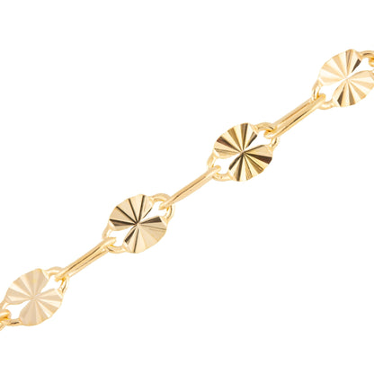 "Sunflower" Gold Filled Textured Oval to PaperClip Chain - TPAIGE Jewelry