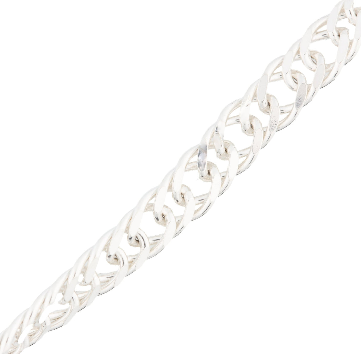"Twinflower" 925 Sterling Silver 4mm Double Diamond Curb Chain - TPAIGE Jewelry