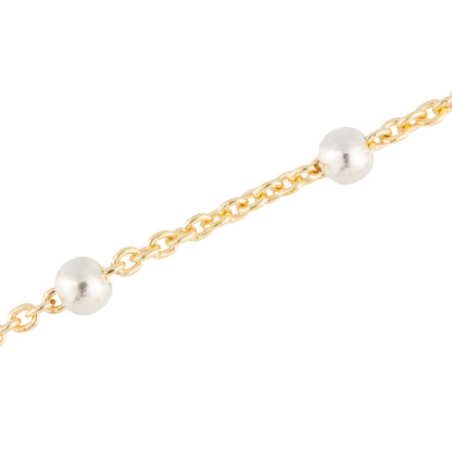 Two Tone Gold Filled Cable and Sterling Silver 3mm Beads - TPAIGE Jewelry