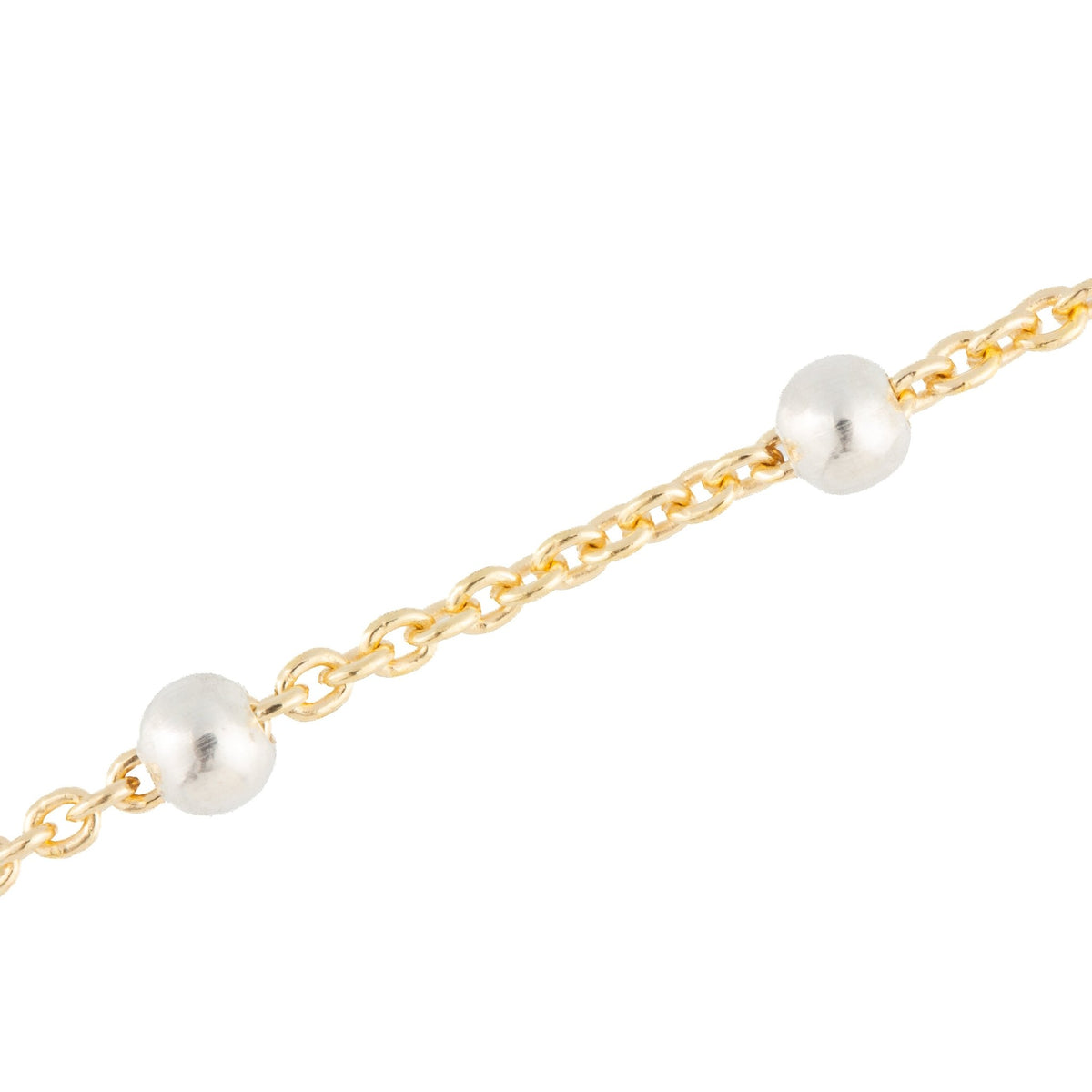 Two Tone Gold Filled Cable and Sterling Silver 3mm Beads - TPAIGE Jewelry