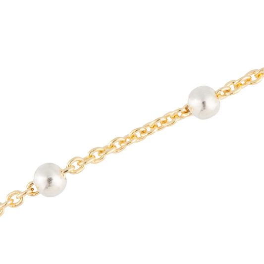 Two Tone Gold Filled Cable and Sterling Silver 3mm Beads - TPAIGE Jewelry