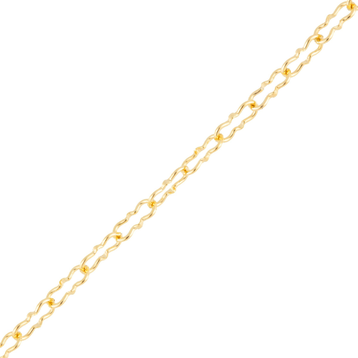"Violet" Gold Filled Wavy Dainty Crinkled Paperclip Chain - TPAIGE Jewelry