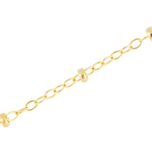 "Wisteria" 2mm Gold Filled Beads Flat Oval Cable Chain - TPAIGE Jewelry