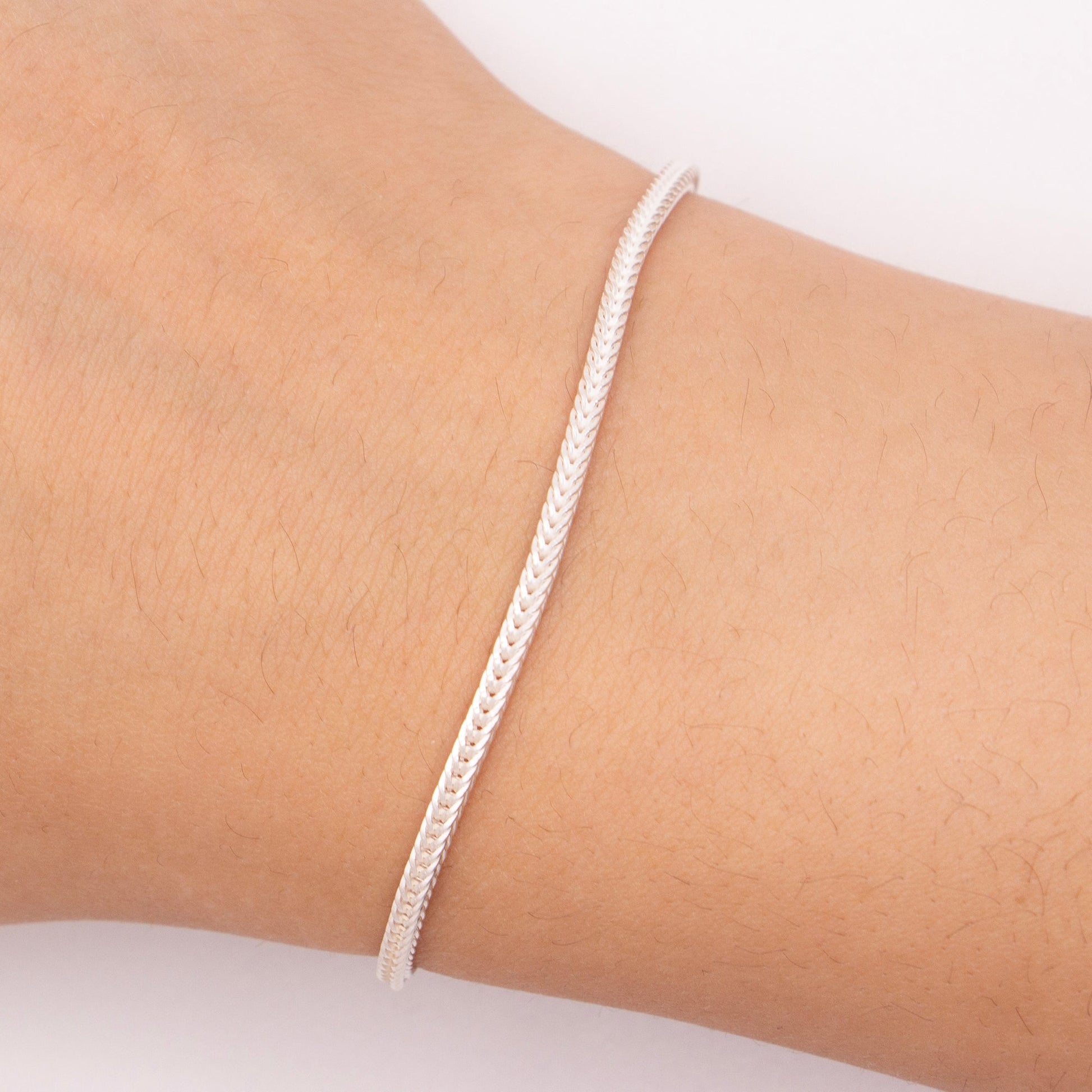 "Zinnia" Sterling Silver 1.9mm Square Foxtail Chain - TPAIGE Jewelry