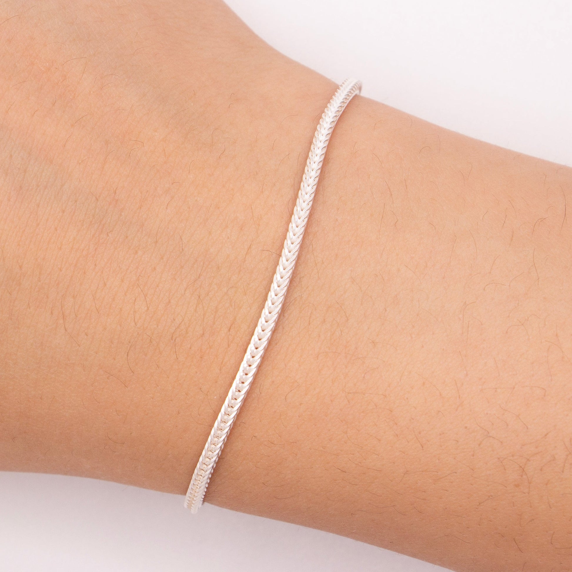 "Zinnia" Sterling Silver 1.9mm Square Foxtail Chain - TPAIGE Jewelry