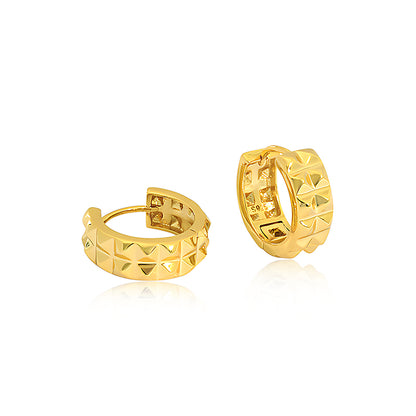 Medium Bold Geometric 18k Gold Hoop Earrings