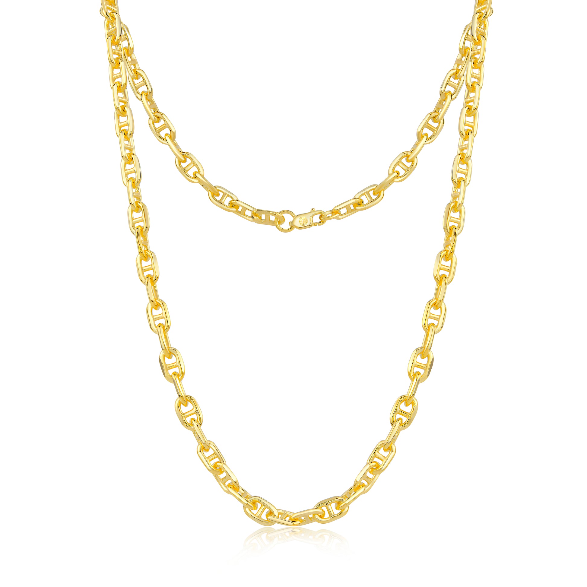 Necklace 2 - 14k Gold Vermeil Bold Mariner Link Chain (7)