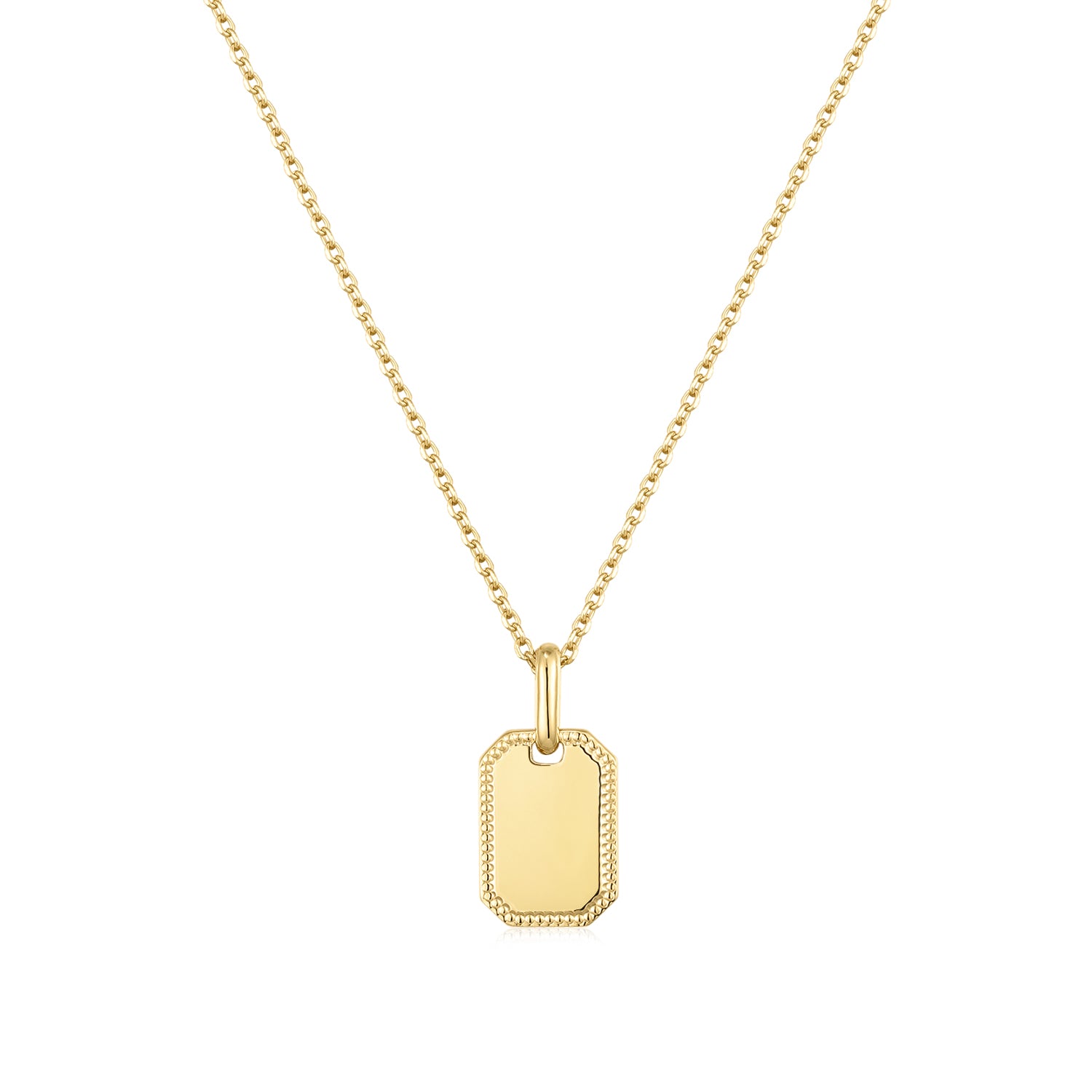 Mini Rectangular Tag Pendant Necklace