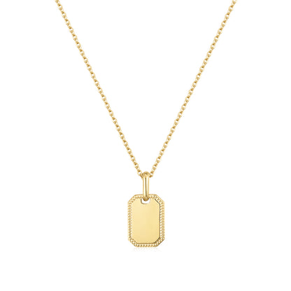 Mini Rectangular Tag Pendant Necklace